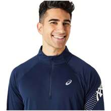 Asics ICON LS 1/2 ZIP Men's Long Sleeve T-Shirt In Blue ✅ Delivery 24/72h To Spain (Peninsula) - Blue - View 4