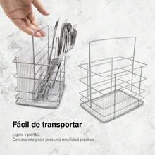 ANDROMEDA INC Organizador de Cubiertos - Plateado - Ver 7