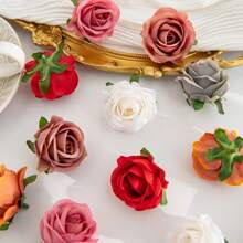 5/10pcs Artificial Grilled Rose Head For Spring Autumn Wedding Vase For Home Dining Room Bedroom Decorations, Festival Birthday Party Accessories, Outdoor Garden Decorations Gifts Graduation