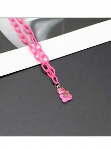 1 Stück Halskette mit kaugummi-farbigem Harz Anhänger für Frauen und Mädchen, Acrylkette Schmuck Großhandel Geschenke