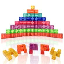 20/50pcs Magnetic Building Blocks, Transparent Magnetic Cube Construction Toys For Kids, Toddlers, Random Colors
