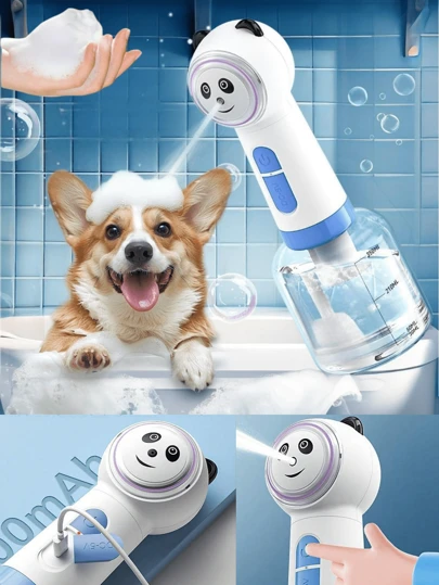 Elektrikli Köpük Şampuan Dispenseri, Köpek Temizliği İçin Uygun, Duck Marka Evcil Hayvan Şampuanı Köpük Makinesi, Otomatik Köpük Duş Makinesi, Köpek ve Kedilerin Yıkanması İçin Uygun, Küvet, Mutfak Lavabosu, Banyo Temizliğinde Kullanılabilir