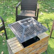 Modernisation Square BBQ Grill Outdoor Heater Garden Outdoor Fireplace Portable Fire Pit Contracted Barbecue Brazier Wood Stove,For Warmth, BBQ And Cooling Drinks And Food In Patio/Garden/Yard. - Black - View 7