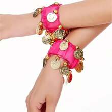 2pcs Belly Dance Dance Performance Bracelet, Hand Decoration Bracelet, Dance Competition Pendant Bracelet, Folk Dance Performance Bracelet, Suitable For Dance Performances - Multicolor - View 8