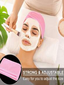 10 stuks/set gezichtsmaskerverzorgingsset - roze, inclusief verstelbare hoofdband, maskerkom, stok, schraper, siliconenborstel, spuitfles, pof, zachte antislip hoofdband, voor het wassen van het gezicht, baden, yoga, hardlopen
