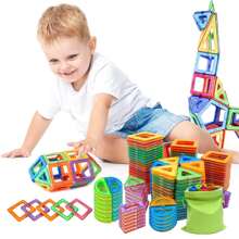 50pcs/100pcs Large And Medium Size Magnetic Building Blocks, Kids' Diy Magnet Toy, Designer Building Set, Children's Day Gift - Multicolor - View 2