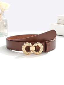 1pc Knitted Twist Double-Ring Decor Fashionable Versatile Women Waist Belt, Suitable For Daily Use