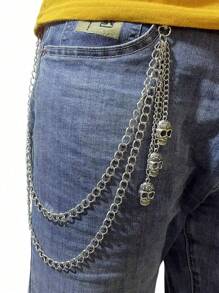 1 件复古骷髅头腰链金属链朋克腰带，适合青少年、休闲日常穿着、户外、运动、度假、毕业、生日、万圣节 - 彩色 - 查看 3