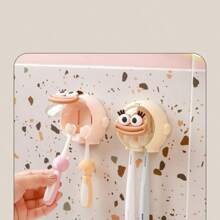 1pc Wall Mounted Toothbrush Holder, Toothbrush Storage Rack, Multifunctional Wall Hook, Toothbrush Storage Organizer For Bathroom, Bathroom Accessories, Home Decor, Furniture For Home Home Bathroom Decor Summer