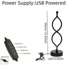 1pc Modern Aluminum Desktop Lamp, USB Powered - 3-Color Dimmable, Suitable For Bedroom, Study, Living Room Decor - Black - View 11