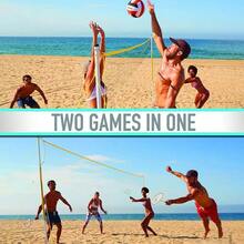 Sports Voleibol + Bádminton Combo - Patio Trasero + Voleibol de Playa al Aire última intervensión + Red de bádminton - Bádminton portátil + Red de Voleibol con Bastones, Voleibol, Raquetas + - Familia - Ver 7