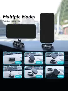 Car Phone Holder, Mobile Magnet Phone Holder/Car Accessories/Upgraded Version/Adjustable Horizontal And Vertical Phone Holder, Multi-Purpose Magnetic Car Phone Holder 360° Rotating Folding Phone Car Magnetic Navigation Holder, Suitable For Car Dashboard, Compatible With All Mobile Phones. Suitable For Gifts For Family, Friends, Children, Birthdays, Chinese New Year, Boyfriends, Girlfriends, Festivals, Easter - Round Silver - View 8