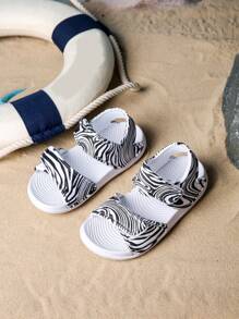 1 Pair Baby Boy Striped Fashionable, Comfortable, Casual, Lightweight And Sandals, Suitable For Summer