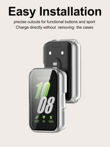 1 pieza Carcasa protectora de unicolor compatible con Samsung Galaxy Fit 3, carcasa dura de cobertura total - Galaxy Fit 3 - Ver 3