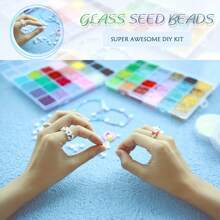 3MM Bracelet Beads Kit For Jewelry Making, 5760/11520pcs Seed Beads Small Glass Beads 8/0 Rainbow Beads Set With Elastic String For Crafts