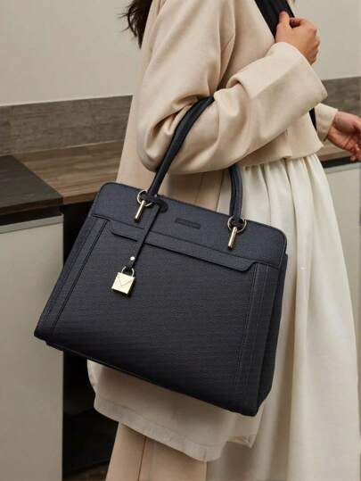 Bolsa De Couro De Ombro De Mão Grande Feminino Trabalho Dia Dia PU Vintage