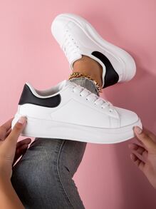 Women's Thick Sole Pure White Breathable Casual Fashionable Sneakers, Comfortable Soft Bottom Non-Slip Wear-Resistant Travel Shoes, Unisex