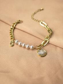 Baroque Pearl Metal Splicing Bracelet, Smiling Freshwater Pearl Bracelet, A Must-Have Item For Fashion Experts, Interpreting Unique Fashion Charm