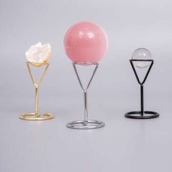 1pc Elegant Metal Crystal Ball With Scepter Display Stand - Geometric Design, Great For Home, Office, Party Decor | Classic Style, No Power Needed | Ideal Holiday Gift Gifts Birthday Graduation