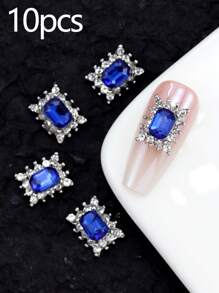 10 Pieces In A Pack And 30 Pieces In A Box For Nail Art Nail Accessories, Exquisite Inlaid With Diamonds, Colorful Gemstones, Mixed Materials, Nail Charm, Diy Nail Supplies Nails Nail Charms