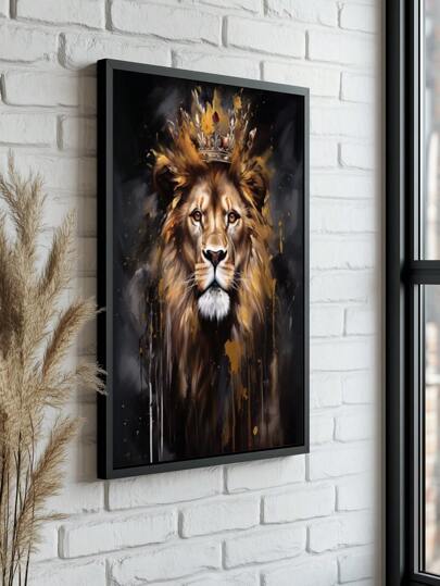 Quadros Decorativos Rei Leão Coroa  – Quadro Ideal para Sala de Estar, Escritório, Hall de Entrada,