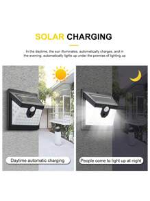 1pc 20/30/40 LED Solar Powered Outdoor Light, Solar Powered, Super High Lumens Solar Wall Light, 3 Mode Switch, Outdoor Yard Solar Sensor Light, Waterproof 4-Sided Solar Wall Light With Motion Sensor, Suitable For Garden, House, Garage