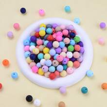 40 peças/Conjunto Contas de Silicone Macias para Fabricação de Chaveiros, Conjunto de 8 Cores, Contas de Silicone de 12mm a Granel, Contas Redondas de Silicone, Contas Distanciadoras Soltas para Chaveiros, Joias, Acessórios de DIY e Artesanato