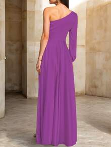 Casual Off Shoulder Leg Slit Dress