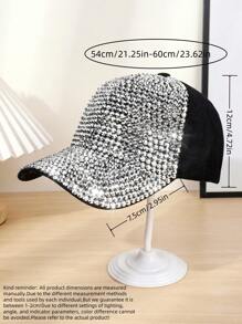 1 pieza/2 piezas Gorra de béisbol unisex con todo el cristal de estética Y2K: imprescindible para la calle y el día a día - Multicolor - Ver 2
