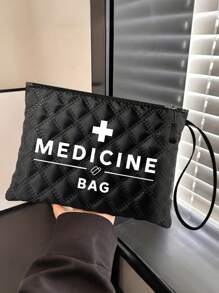 Nylon Vintage Style Medicine Bag - Cosmetic Case With Positioning Printing, Hand Washable - Ideal For Medication, Personal Care Items, Sanitary Products, Candy, And As A Gift