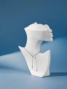 1pc White Elegant Polyresin Side-Profile Model Earring & Necklace Display Stand, Creative Jewelry Holder Display Prop