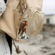 2D Acrylic Eagle Decorative Pendant, Suitable For Bags/Keychains/Home/Car Decoration Accessories, Great For Spring Garden, Valentine's Day, Easter, Ramadan, St. Patrick's Day, Christmas Decorations, Perfect Gift For Couple And Friends. Versatile Holiday Decoration Gift
