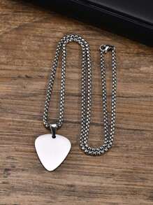 2 件定制刻字不锈钢吉他拨片吊坠项链 - 个性化，全球流行