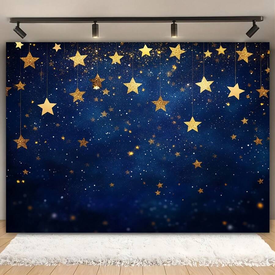 Blue Starry Sky, Multifunctional Party Decoration Banner, Suitable For Holiday Occasions, New Year Celebrations, Studio Backgrounds, Feather Free, No Need For Power Supply - Multicolor - View 1
