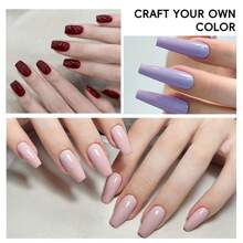 XEIJAYI XEJAYI 6-Color Blue Purple Gel Nail Polish Set, UV LED Soaking Nail Gel, Semi-Permanent, DIY Salon Quality Nail Art Gel For Spring And Summer - 彩色 - 查看 6