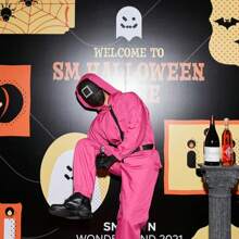 Cool Black Dress Mask, Costume Accessories Role-Playing Party Mask, Fashion U Fish Game Movie Theme Mask Triangle Circle Square Boss Performance Props - Multicolor - View 1