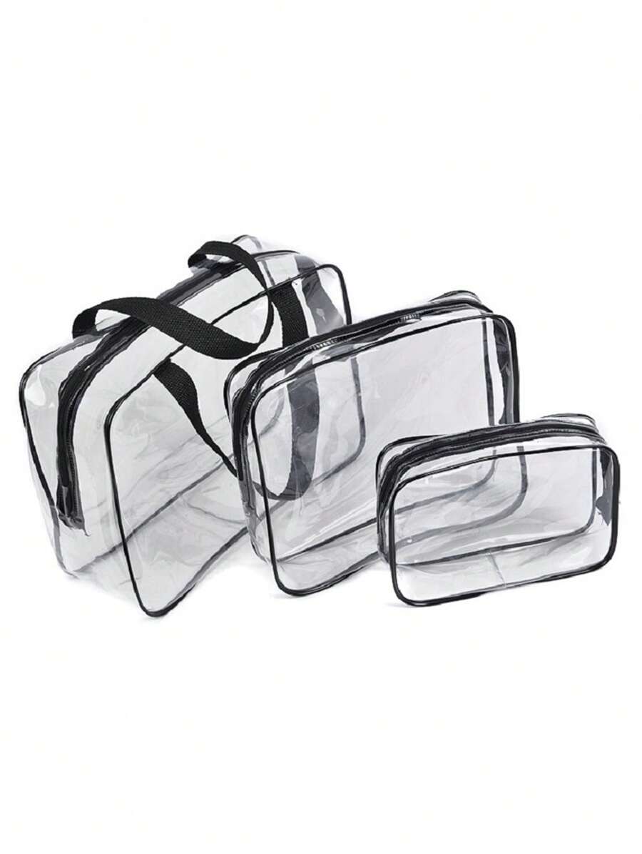 透明旅行包，3件套浴室套装，PVC化妆包，防水学生收纳包，杂物收纳包