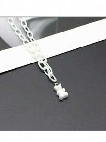 1 Stück Halskette mit kaugummi-farbigem Harz Anhänger für Frauen und Mädchen, Acrylkette Schmuck Großhandel Geschenke