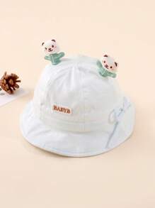 1 buah Topi Bayi, Topi Matahari Pas untuk Musim Semi/Musim Gugur, Topi Ember, Desain Beruang 3D Lucu, Dapat Diatur Ukurannya - 1PC - View 3