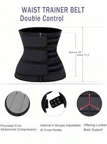 1 件装女士腰部训练器，带双训练带，运动腰部修剪器乳胶腰部训练器，带 3 条可调节压缩带，腰部束腰长躯干塑身器桑拿腰带