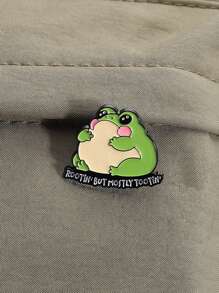 1PC Rootin But Mostly Tootin Enamel Pin Cartoon Animal Frog Western Hip Hop Brooch Lapel Badge Fashion Jewelry Gift For Friends - Multicolor - View 7