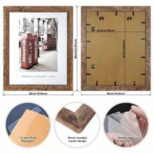 16x20 Picture Frame, Set Of 2 Picture Frames Plexiglass And Composite Wooden Rustic Rounded Corners Poster Frame For Wall Mount With Hanging Hardware(Brown)