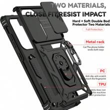 Military Push Window + Magnetic Adsorption + Stand, Multifunctional And Practical Minimalist Design Waterproof Shockproof Anti-Fall Scratch Resistant - Black - View 5