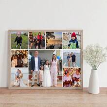 1pc Custom Photo Collage Frame Canvas Poster, Personalized Wall Art, Photo Album Replacement, Upload Your Family Photos/Couples/Music/Parents/Young People Photos, Etc., Modern Simple Home Decoration, Frame/Frameless, Vertical/Horizontal Gifts Birthday Graduation - 1Pc - View 8