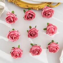 5/10pcs Artificial Grilled Rose Head For Spring Autumn Wedding Vase For Home Dining Room Bedroom Decorations, Festival Birthday Party Accessories, Outdoor Garden Decorations Gifts Graduation