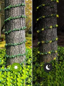 Cadena de luces de enredadera con batería de 100 LED, luz blanca cálida con enroque verde, adecuada para interiores y exteriores, bodas, jardines, decoración de jardín,Party, cercas, habitaciones, Navidad, decoraciones del hogar, enojada con luces habilidosas
