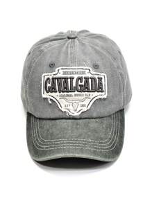 1 pieza Gorra de béisbol estilo callejero informal para pareja con bordado de estampado de letra y estrella, protección UV, visera curvada, tipo gorra de papá, versátil para todas las estaciones