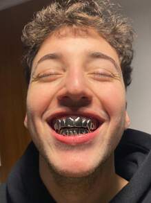 THATBOY [Fast Arrival]2pcs/Set Hip Hop Rapper Fashion Jewelry For Vampire Grillz 18K Golden Silvery Color Plated Braces Vampire Wolf Teeth Grills - Multicolor - View 11