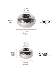 1 件奢华创意银陶瓷烛台，现代简约家居装饰烛台道具，适用于烛光晚餐、婚礼装饰