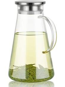 2-In-1 Glass Teapot 77 Oz, Heatproof Borosilicate Glass One-Touch Tea Kettle, Leakproof Infusion Beverage Pitcher - Multicolor - View 1